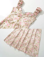 Load image into Gallery viewer, Brielle Floral Empire Satin Dress in Pink