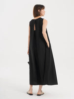 Load image into Gallery viewer, Button Back Tank Pocket Maxi Dress in Black