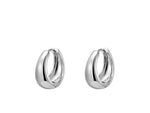 Load image into Gallery viewer, Silver Duo Wide Loop Earrings