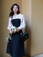 Load image into Gallery viewer, Bustier Shirt Dress in Black