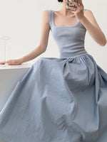 Load image into Gallery viewer, Textured Pocket Maxi Dress in Blue