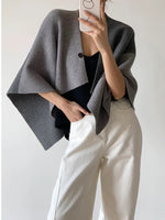 Load image into Gallery viewer, Poncho Button Cardigan in Grey