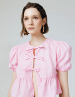 Load image into Gallery viewer, Flair Ribbon Top in Pink