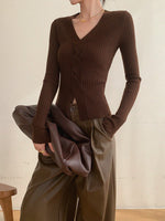 Load image into Gallery viewer, Ribbed Braid Top in Brown