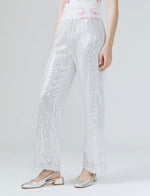 Load image into Gallery viewer, Tyra Sequin Pants in Silver