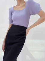 Load image into Gallery viewer, Ribbed Puff Sleeve Top in Purple