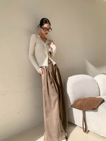 Load image into Gallery viewer, Duo Ribbed Button Cardigan in White