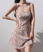 Load image into Gallery viewer, Bermeo Floral Cami Tie Strap Mini Dress in White