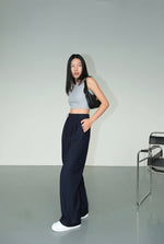 Load image into Gallery viewer, Classic Wide Leg Trousers in Navy