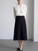 Load image into Gallery viewer, V Button Blouse in Cream