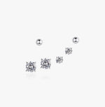 Load image into Gallery viewer, Set of 3 Diamante + Round Stud Earrings