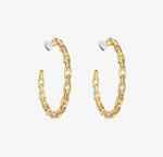 Load image into Gallery viewer, Chain Diamante Open Hoop Earrings
