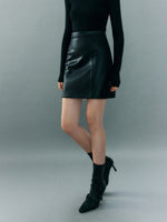 Load image into Gallery viewer, Mini Faux Leather Skirt in Black