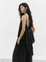 Load image into Gallery viewer, Tencel Asymmetric Cami // Pants Set in Black