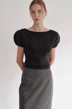Load image into Gallery viewer, Korean Benne Wool/Cashmere Knit Top in Grey