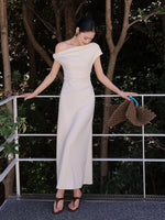 Load image into Gallery viewer, Toga Sleeve Maxi Dress in Cream