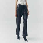 Load image into Gallery viewer, Aria Wide Leg Faux Leather Pants in Black
