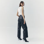 Load image into Gallery viewer, Aria Wide Leg Faux Leather Pants in Black