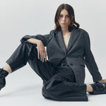 Load image into Gallery viewer, Aria Wide Leg Faux Leather Pants in Black