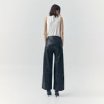 Load image into Gallery viewer, Aria Wide Leg Faux Leather Pants in Black