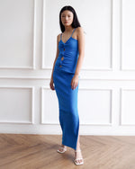 Load image into Gallery viewer, Aria Cutout Twist Dress in Blue