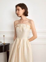 Load image into Gallery viewer, Textured Bustier A-Line Dress in Yellow