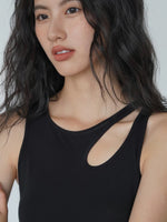 Load image into Gallery viewer, Cutout Sleeveless Stretch Dress in Black