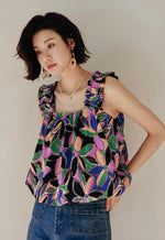 Load image into Gallery viewer, Floral Gathered Strap Bubble Top in Multi