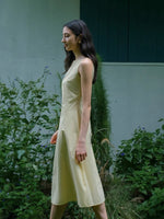 Load image into Gallery viewer, Boatneck Tailored Dress in Yellow