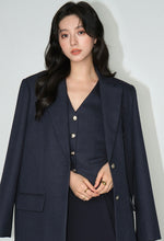 Load image into Gallery viewer, Tailored Vest + Blazer in Navy