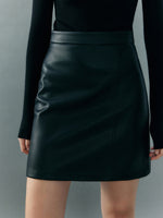 Load image into Gallery viewer, Mini Faux Leather Skirt in Black