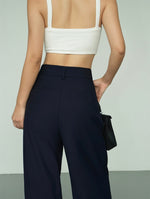 Load image into Gallery viewer, Classic Wide Leg Trousers in Navy