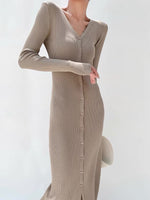 Load image into Gallery viewer, Button Cardigan Dress in Latte