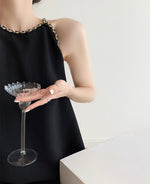 Load image into Gallery viewer, Braid Edge Satin Camisole Top in Black