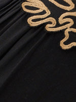 Load image into Gallery viewer, Contrast Embroidery Tent Maxi Dress Black