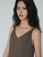 Load image into Gallery viewer, Twist Strap Pocket Maxi Dress in Brown