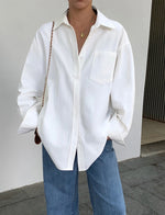 Load image into Gallery viewer, Oversized Classic Pocket Shirt in White