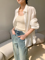 Load image into Gallery viewer, Tencel Shirt + Shorts Set in Beige