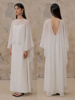 Load image into Gallery viewer, Sheer Kaftan Top in White