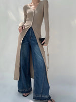 Load image into Gallery viewer, Button Cardigan Dress in Latte