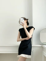 Load image into Gallery viewer, Sheath Ruffle Hem Dress in Black