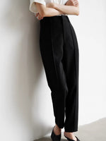 Load image into Gallery viewer, Tapered Line Trousers in Black
