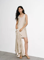 Load image into Gallery viewer, Tencel Blend Shift Dress in Champagne