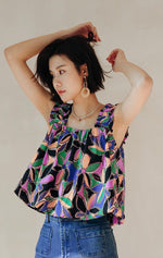 Load image into Gallery viewer, Floral Gathered Strap Bubble Top in Multi