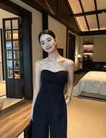 Load image into Gallery viewer, Bustier Pocket Maxi Jumpsuit in Black