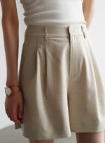Load image into Gallery viewer, Tailored Long Shorts in Beige