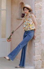 Load image into Gallery viewer, Floral Gathered Strap Bubble Top in Multi