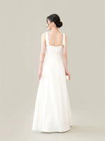 Load image into Gallery viewer, Long Shoulder Bow Gown in White