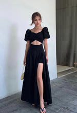 Load image into Gallery viewer, Sweetheart Cutout High Slit Maxi Dress in Black