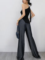 Load image into Gallery viewer, Asymmetric Sleeveless Ribbed Top in Black